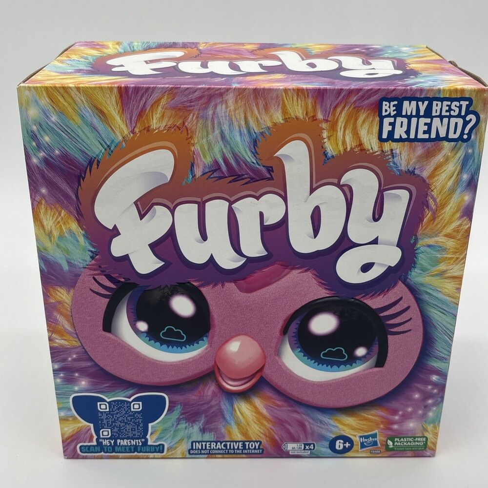 Hasbro Furby Interactive Talking Plush Toy Rainbow Tie-Dye Electronic Pet Kids